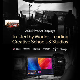 ASUS ProArt PA32UCDM ultra-slim bezel for seamless multi-monitor setups.