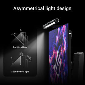 ASUS ROG Aura Monitor Light Bar lit with RGB aura for synchronized ambient lighting.