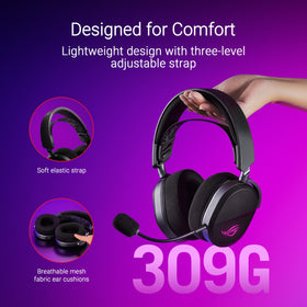 ASUS ROG Pelta 50mm titanium drivers deliver rich, precise in-game audio.