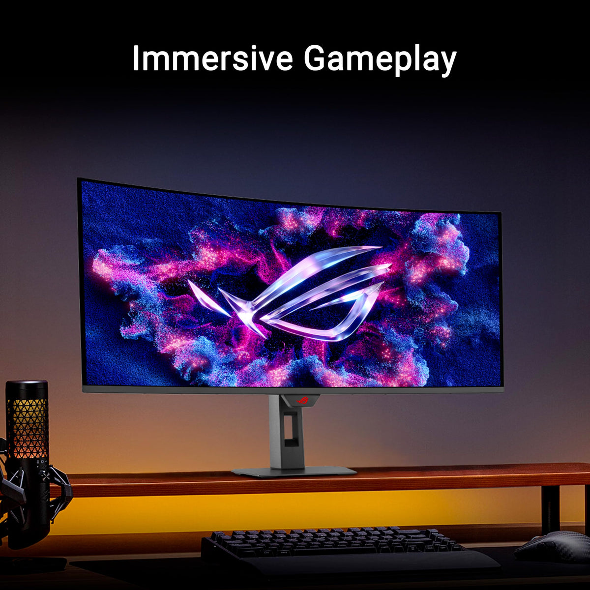 ASUS ROG Strix monitor side view, slim profile for desk setups