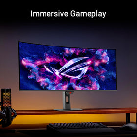 ASUS ROG Strix monitor side view, slim profile for desk setups
