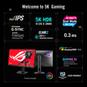 ASUS ROG Strix 5K 27-inch UI demo shows sharp visuals for creatives