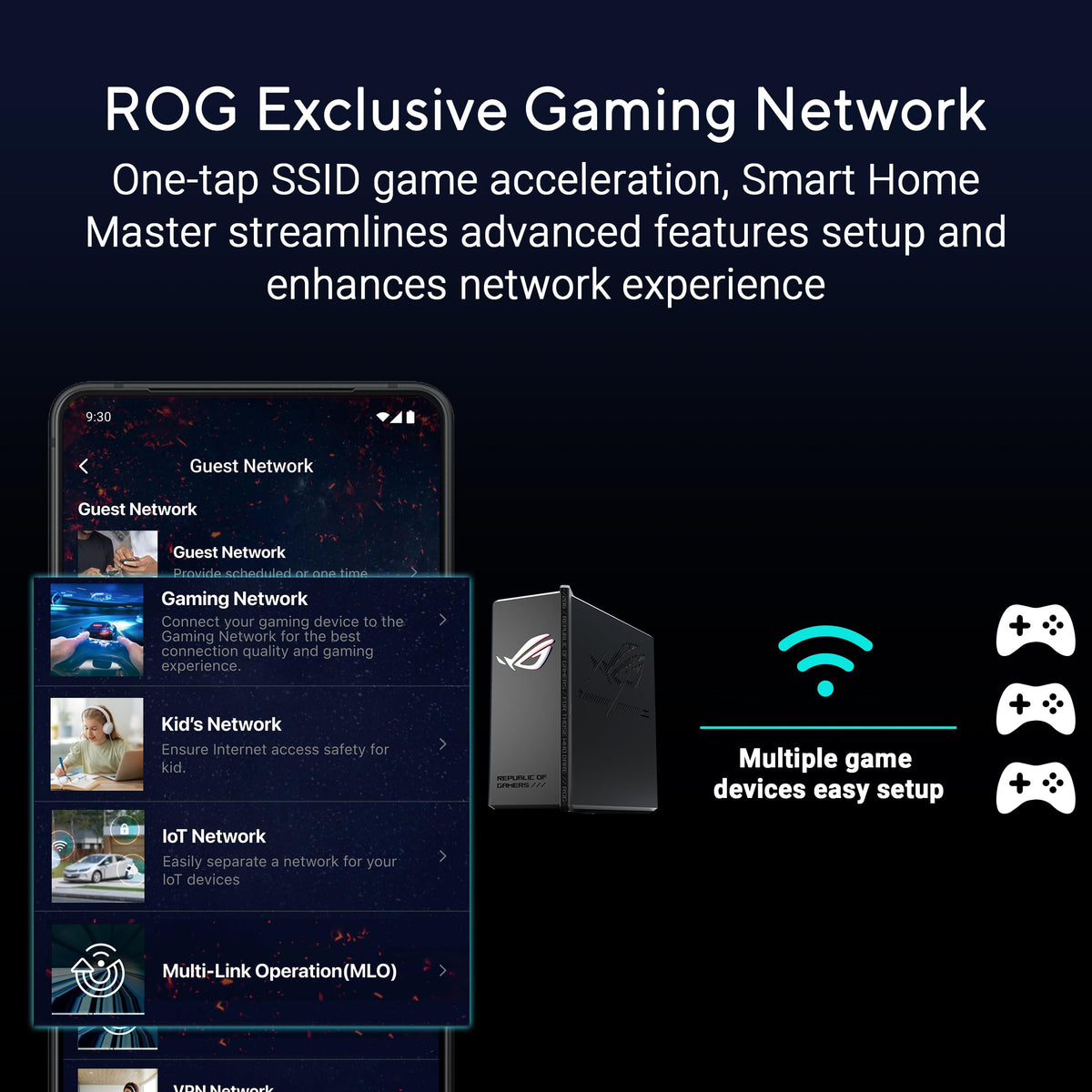 ASUS ROG Strix GS-BE12000 3000sqft-coverage covers larger living spaces.