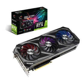 ASUS ROG Strix RTX 3090 OC Edition front view with Axial-tech fans for cooling