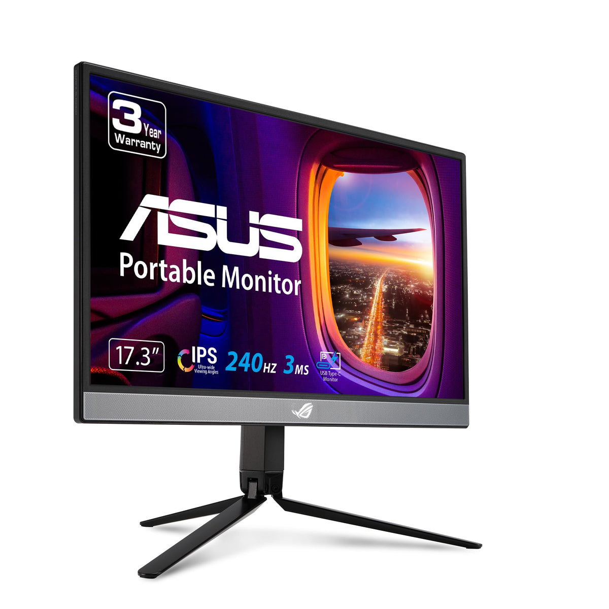ASUS ROG Strix XG17AHP front view ready for portable gaming