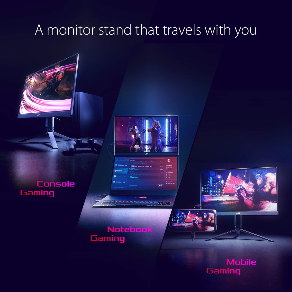 ASUS ROG Strix XG17AHP connected via USB-C for versatile devices
