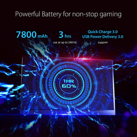 ASUS ROG Strix XG17AHPE built-in battery powering on-the-go play.