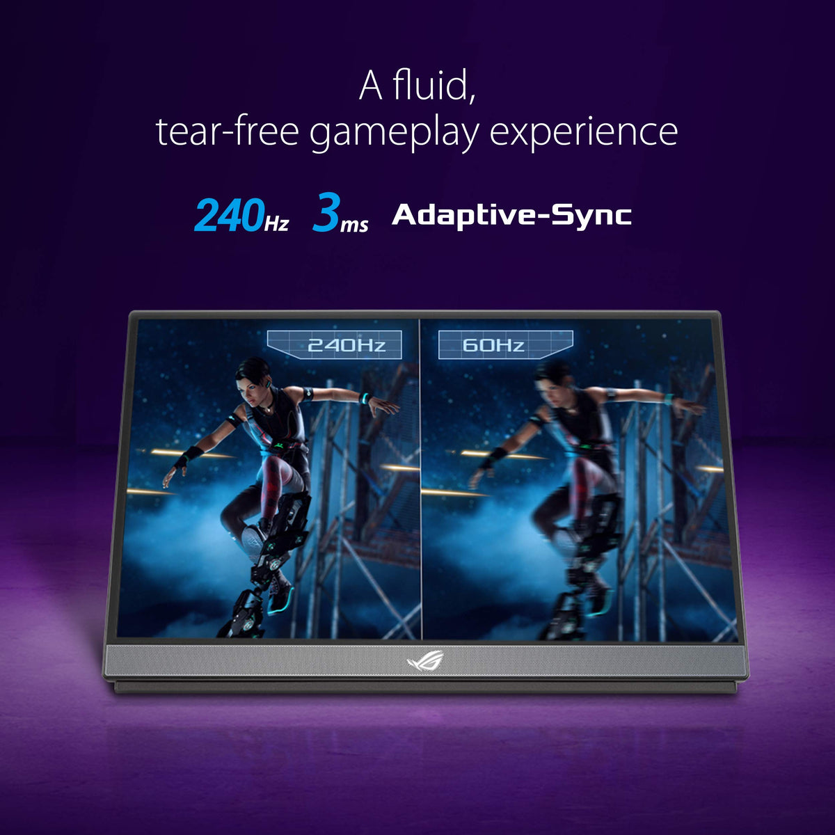 ASUS ROG Strix XG17AHPE ports and connectivity for laptops, phones, and consoles.