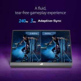 ASUS ROG Strix XG17AHPE ports and connectivity for laptops, phones, and consoles.