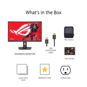 ASUS ROG Strix XG259QNS ergonomic tilt and height adjustable stand for comfort
