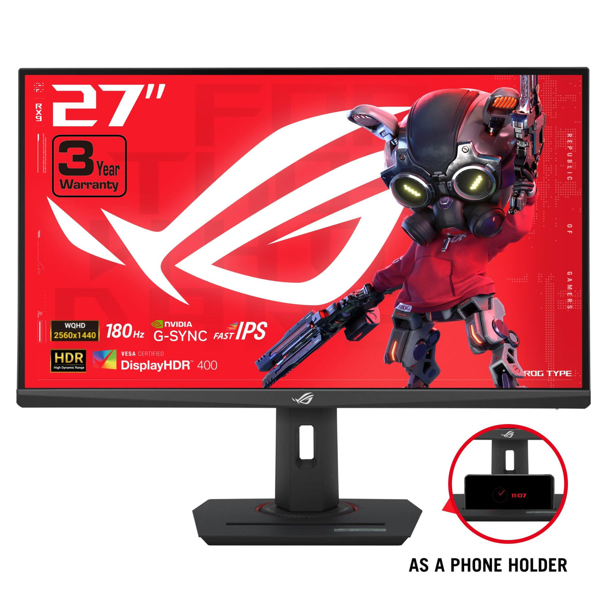 ASUS ROG Strix XG27ACS IPS panel close-up with vivid colors