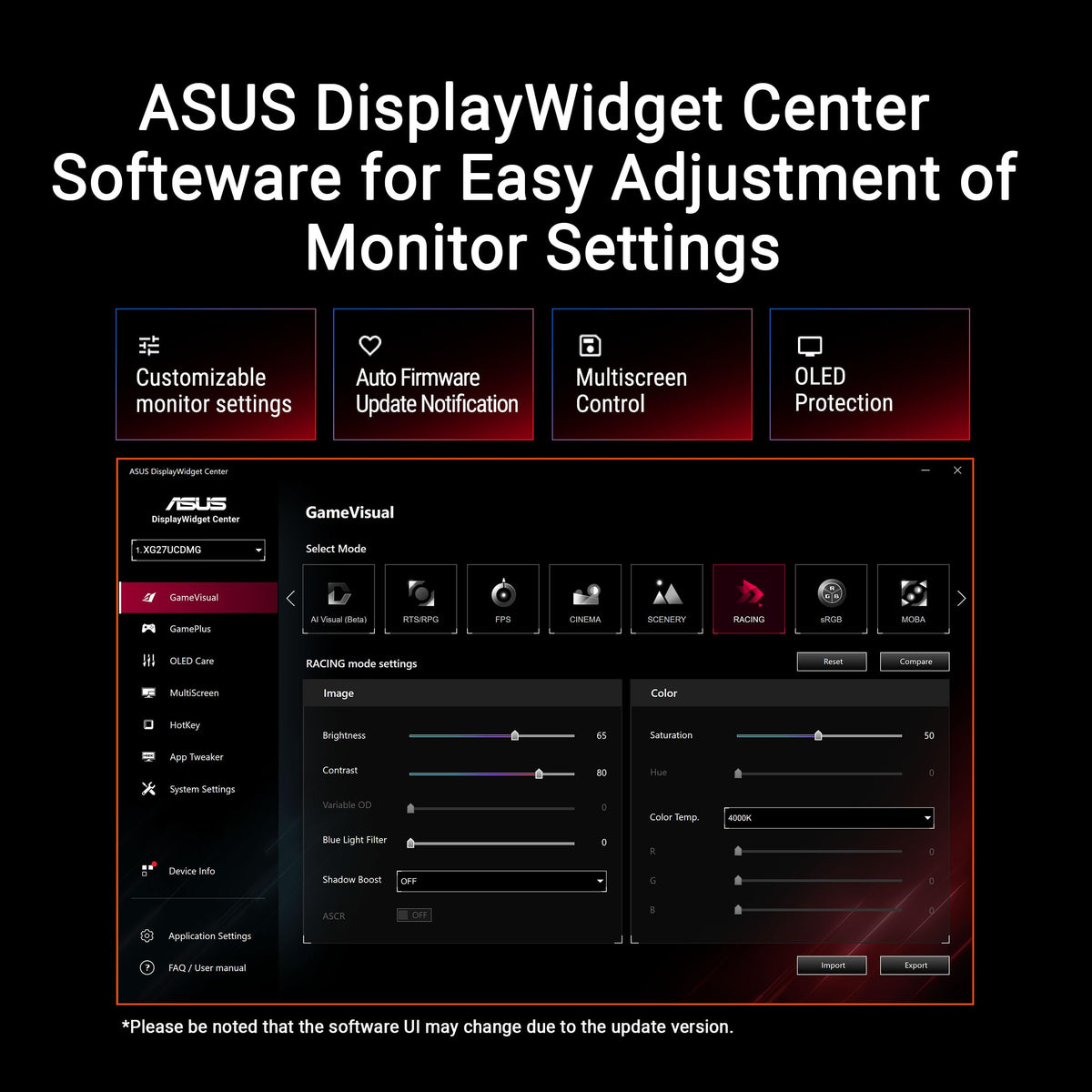 ASUS ROG Strix XG27UCDMG HDR True Black 99% DCI-P3 color fidelity
