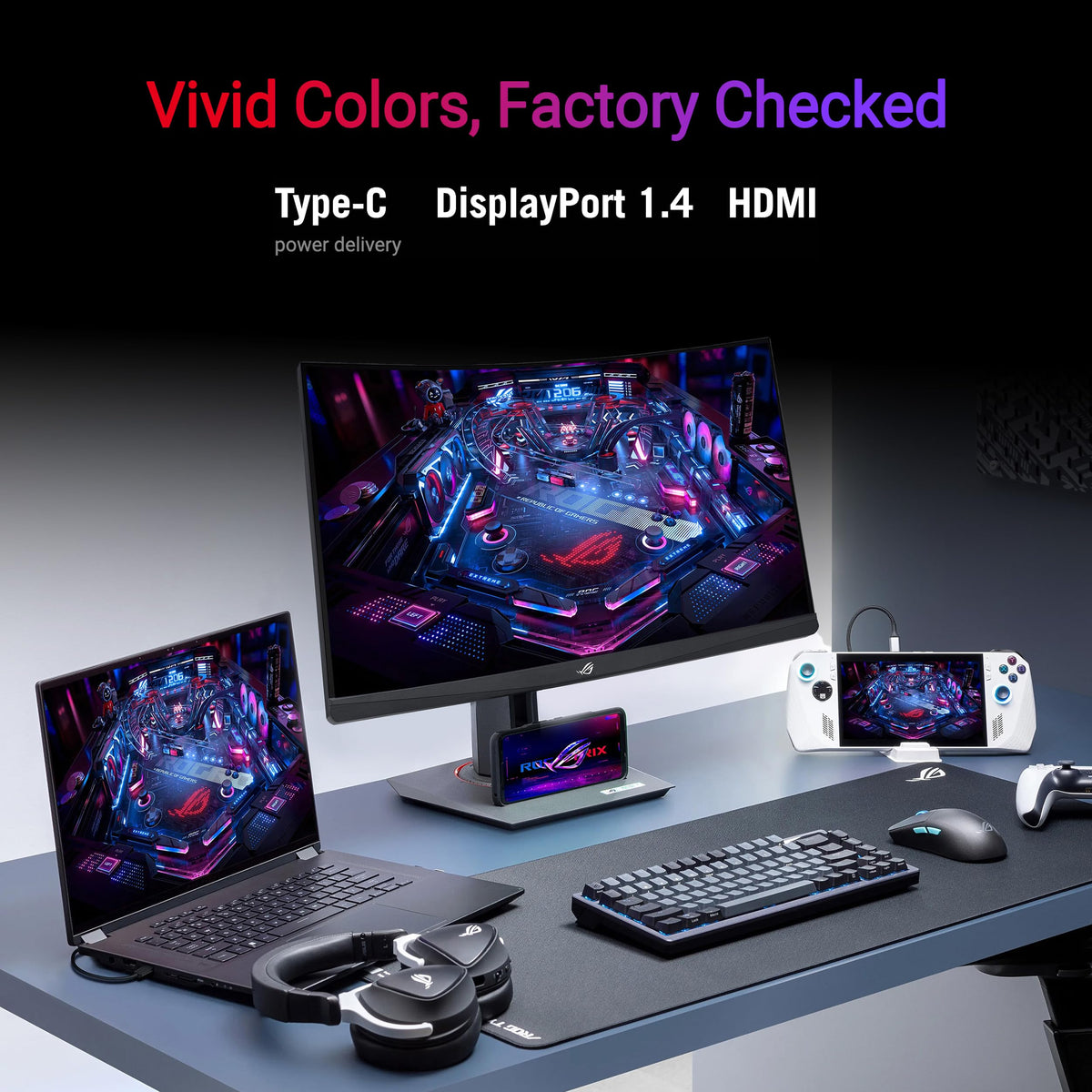 ASUS ROG Strix XG27WCMS 1ms GTG response reduces blur during fast scenes