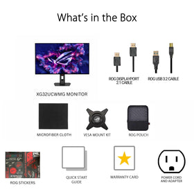 ASUS ROG Strix XG32UCWMG includes accessories for quick setup