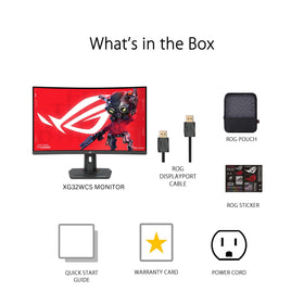 ASUS ROG Strix XG32WCS USB-C connectivity with compatible devices.