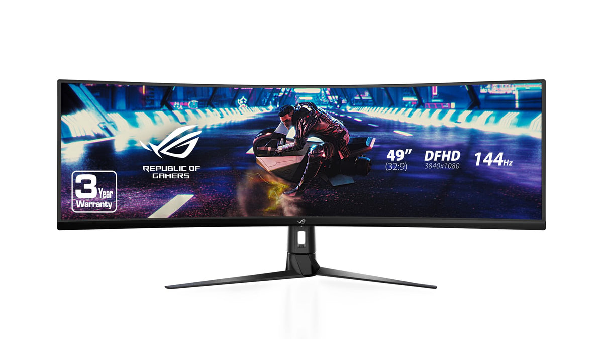 ASUS ROG Strix XG49VQ curved display delivers immersive ultrawide gaming clarity.