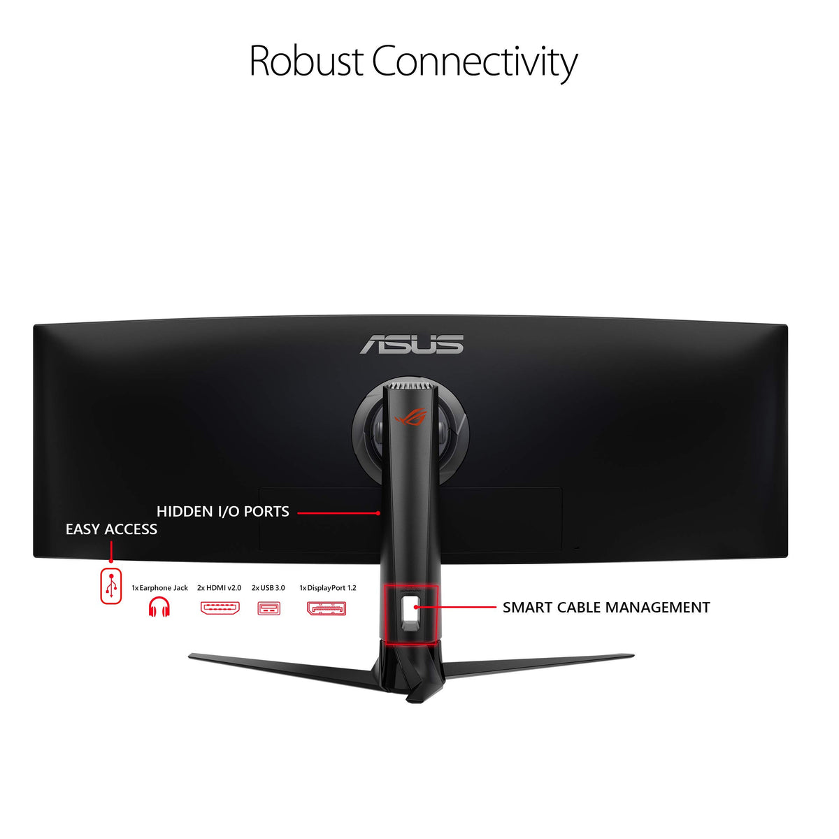 ASUS ROG Strix XG49VQ GamePlus overlay adds in-game tools.