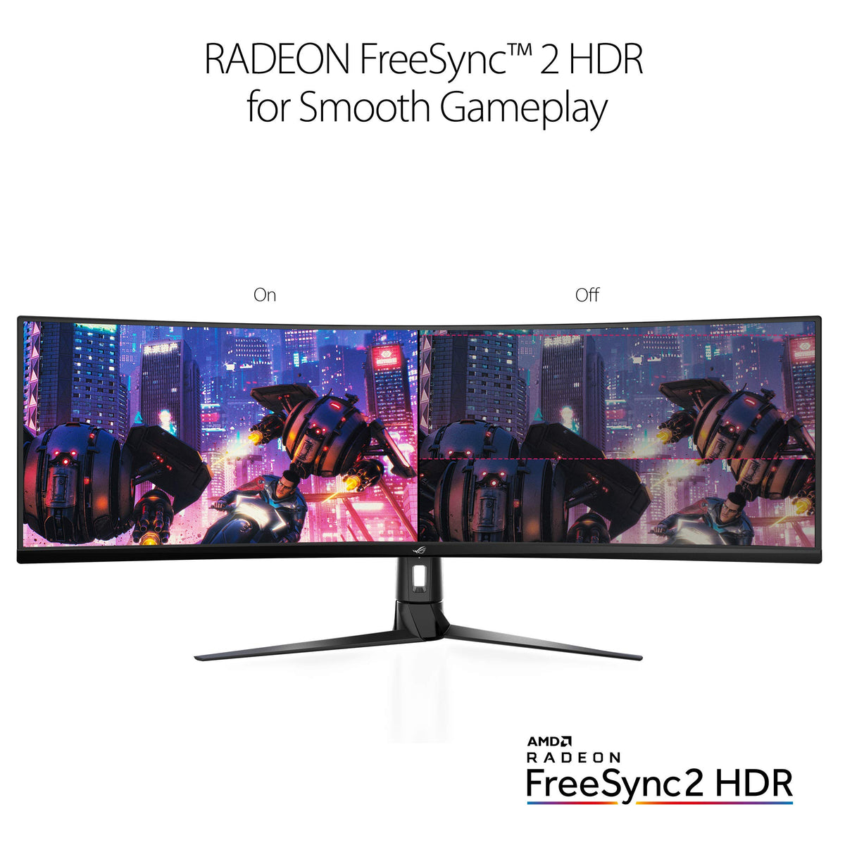 ASUS ROG Strix XG49VQ ports offer versatile DisplayPort and HDMI connections.