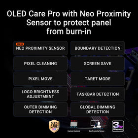 ASUS ROG Swift 27-inch QD-OLED Neo Proximity sensor in use reduces burn-in risk.
