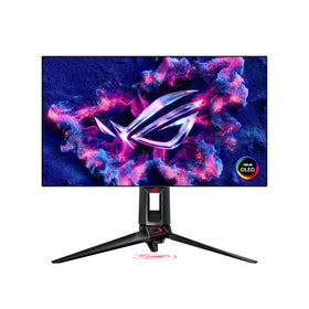 ASUS ROG Swift OLED PG27AQDP on-desk setup with fast visuals