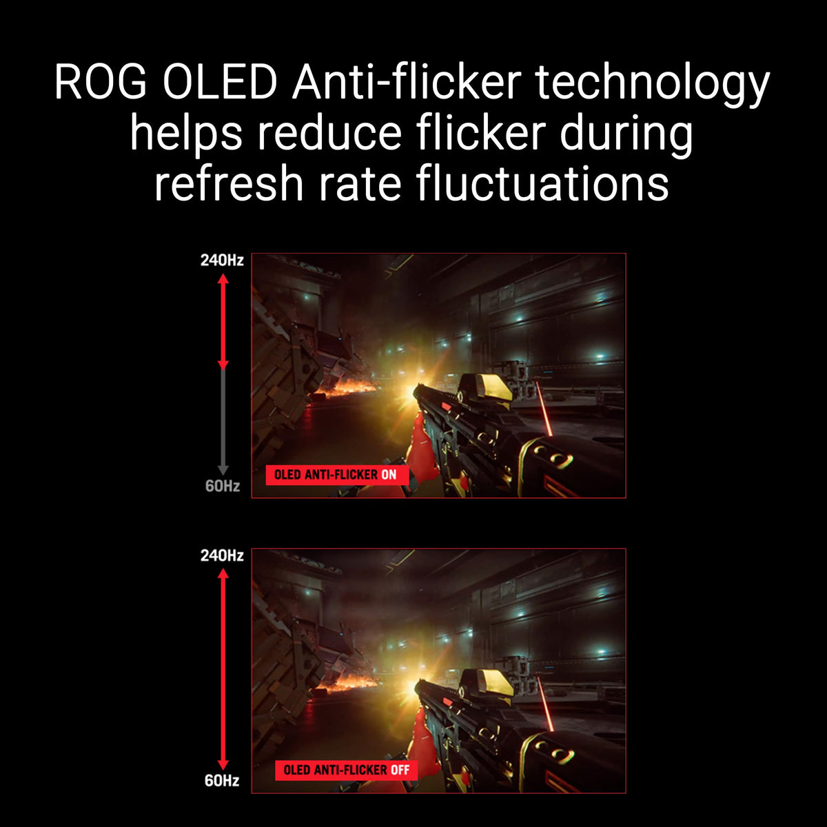 ASUS ROG Swift PG27AQDM-R 0.03 ms GTG enables fast competitive gaming.