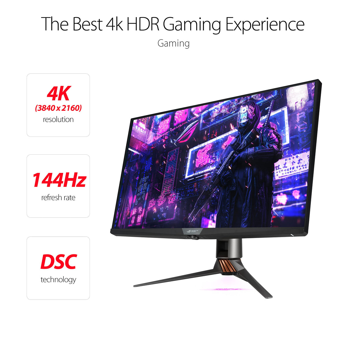 ASUS ROG Swift PG32UQX on-desk setup for vibrant, immersive play