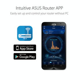 ASUS RT-AX1800S indoor setup demonstrating quick plug-and-play installation