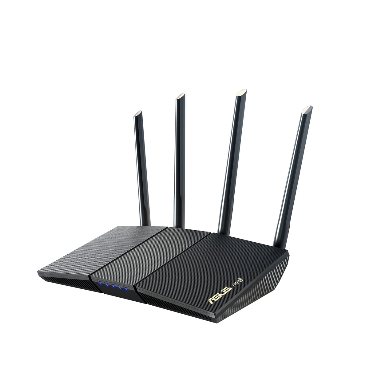 ASUS RT-AX1800S router front view showing compact design for easy setup