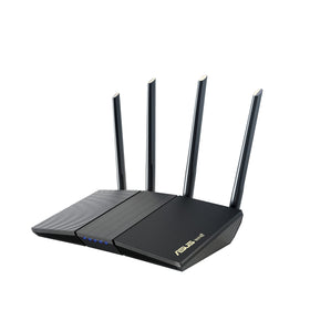 ASUS RT-AX1800S router front view showing compact design for easy setup