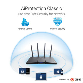 ASUS RT-AX3000S AiMesh compatibility highlights scalable home networking.