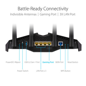 ASUS RT-AX82U renewed label indicating tested performance reliability