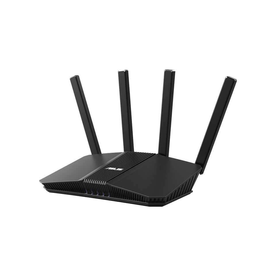 ASUS RT-BE55 router front view showing sleek design and 3600 Mbps potential.