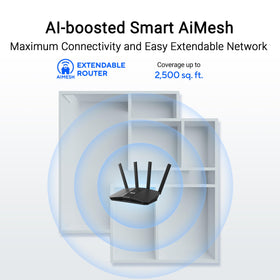 ASUS RT-BE82U coverage map demonstrates extended reach across rooms.