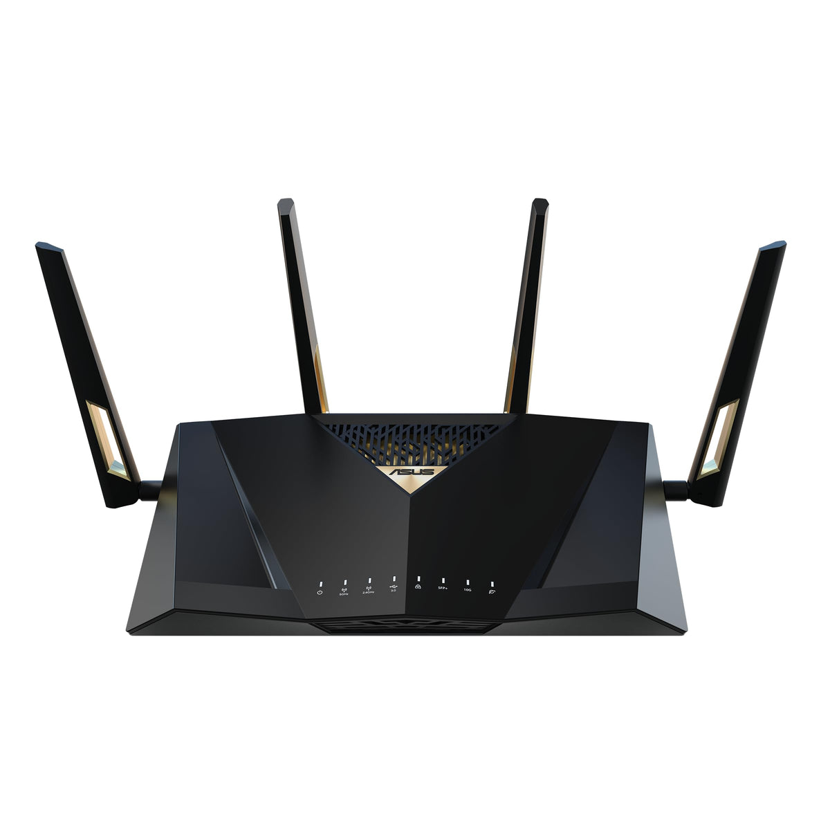 ASUS RT-BE88U front view highlighting WiFi 7 performance for wide coverage