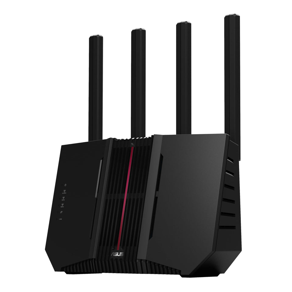 ASUS RT-BE92U front view highlighting tri-band WiFi 7 performance for fast home networking