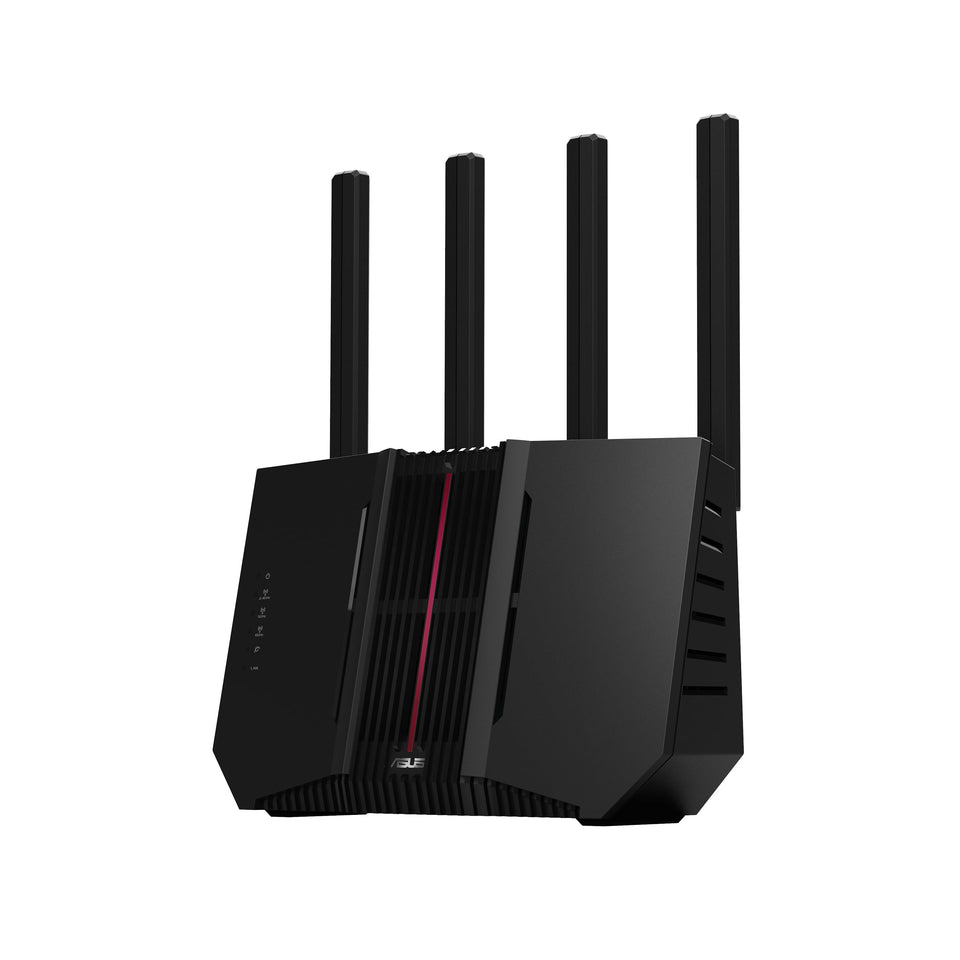 ASUS RT-BE9700 router front view for premium coverage in homes