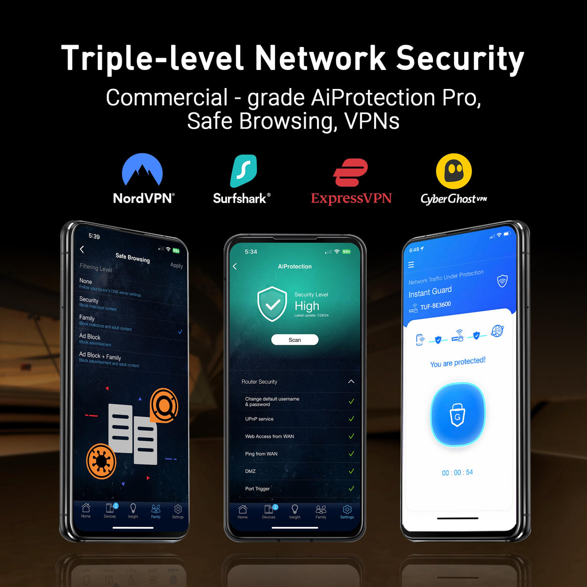 ASUS TUF BE6500 LED panel enables quick network checks