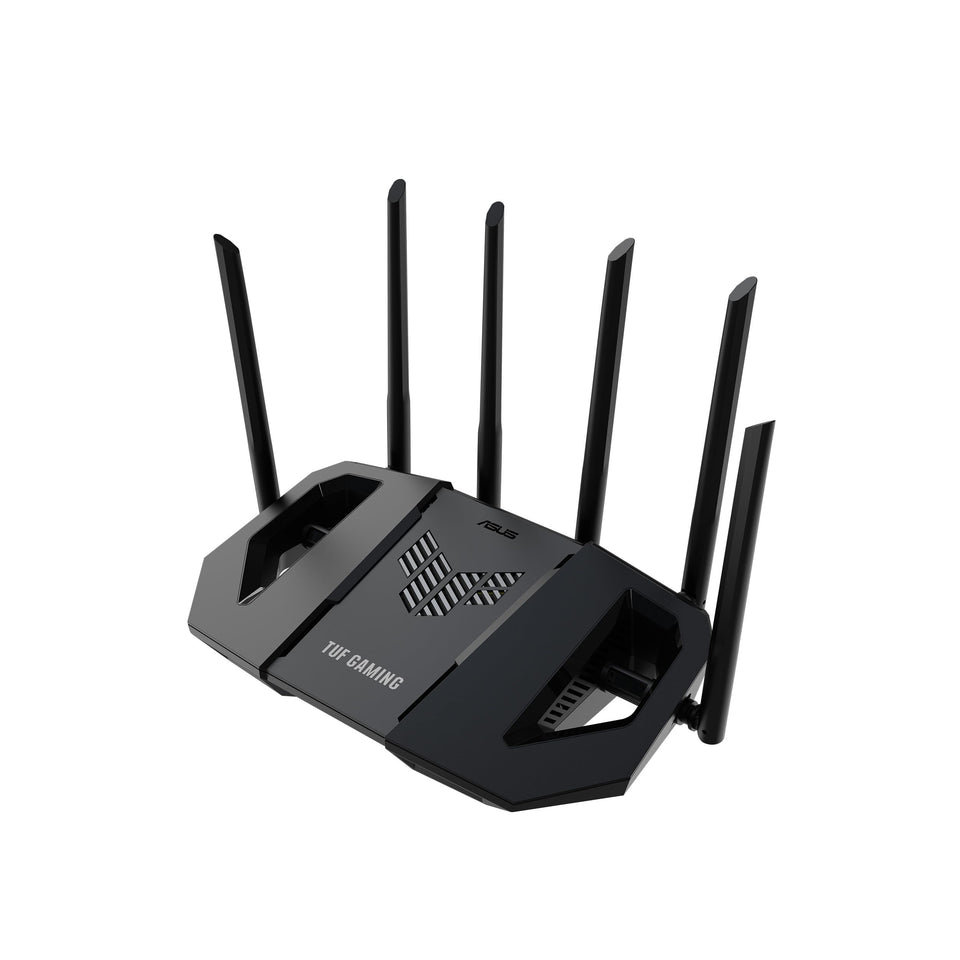 ASUS TUF BE6500 front view for durable gaming setup
