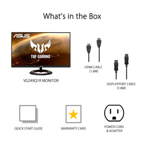 ASUS TUF VG249Q1R DisplayPort and HDMI connections for flexible setup