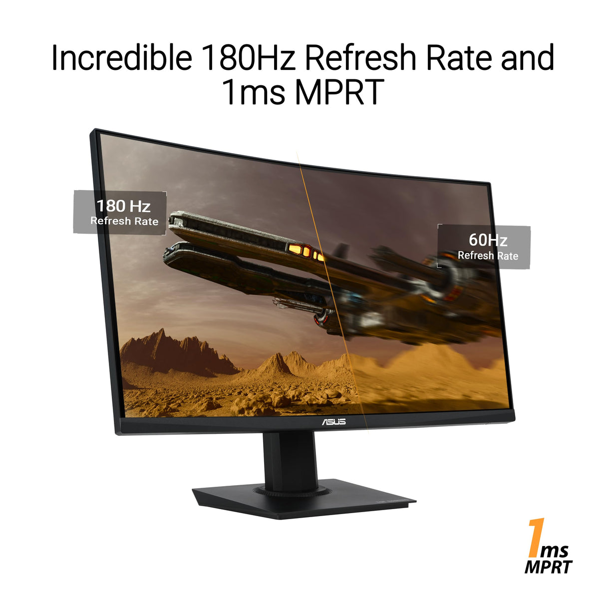 ASUS TUF VG24VQER 180hz-refresh illustrates smooth motion during fast action.