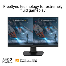 ASUS TUF VG24VQER 1ms MPRT emphasizes ultra-fast response for competitive play.
