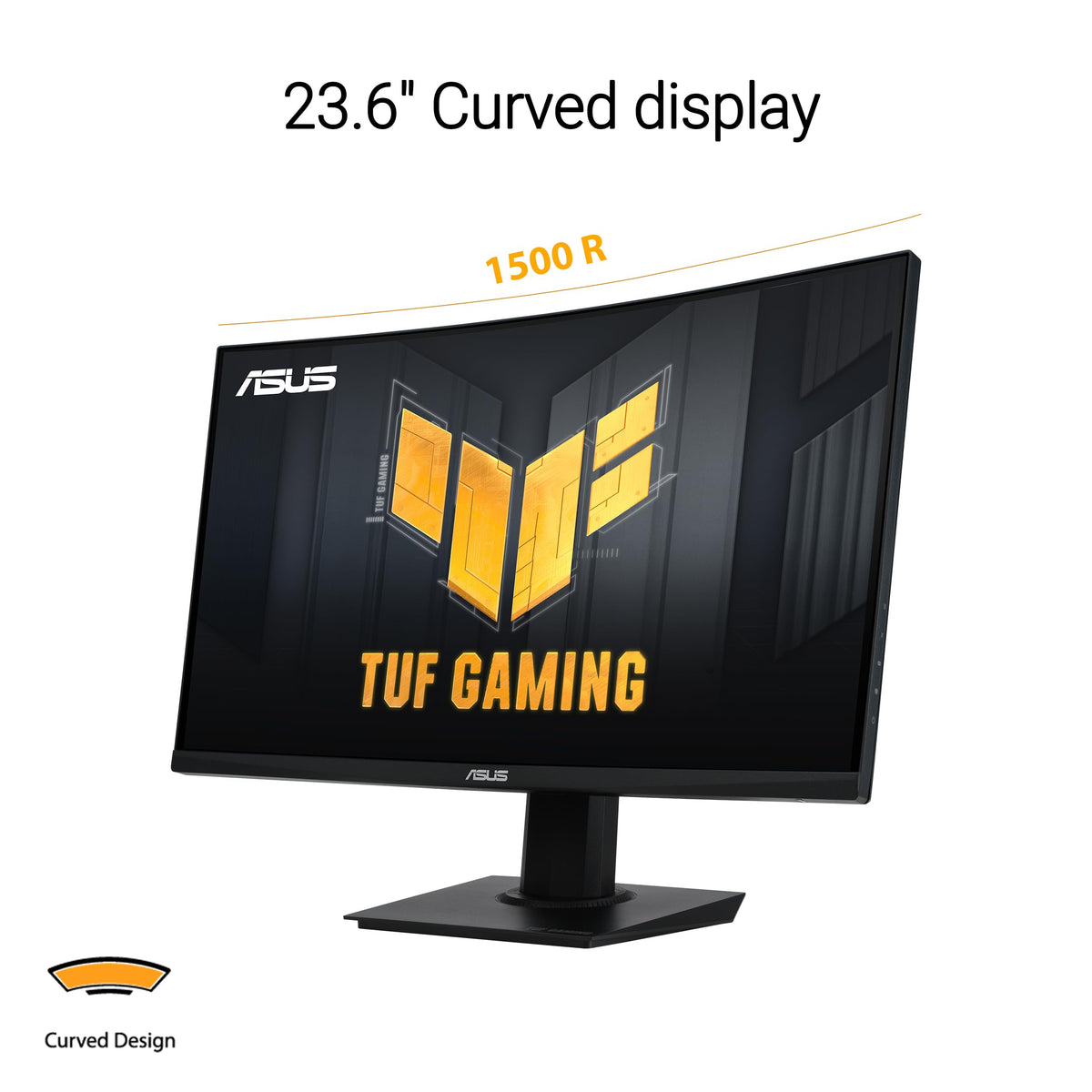 ASUS TUF VG24VQER curved-detail highlights the curved depth for immersive sessions.