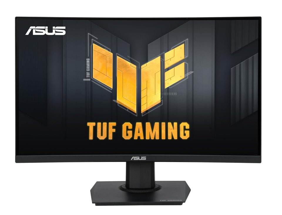 ASUS TUF VG24VQER front view showcases immersive curved display for responsive gaming.