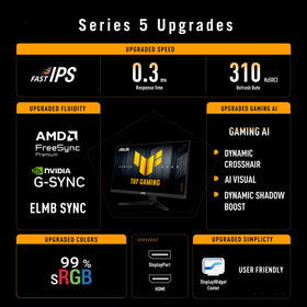 ASUS TUF VG259QMR5A stand-adjustment showing ergonomic setup for comfortable long sessions