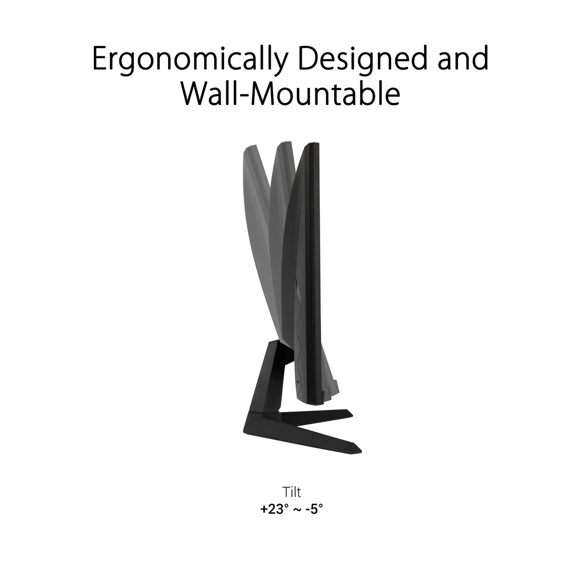 ASUS TUF VG277Q1A tilt-adjustable stand for flexible viewing angles