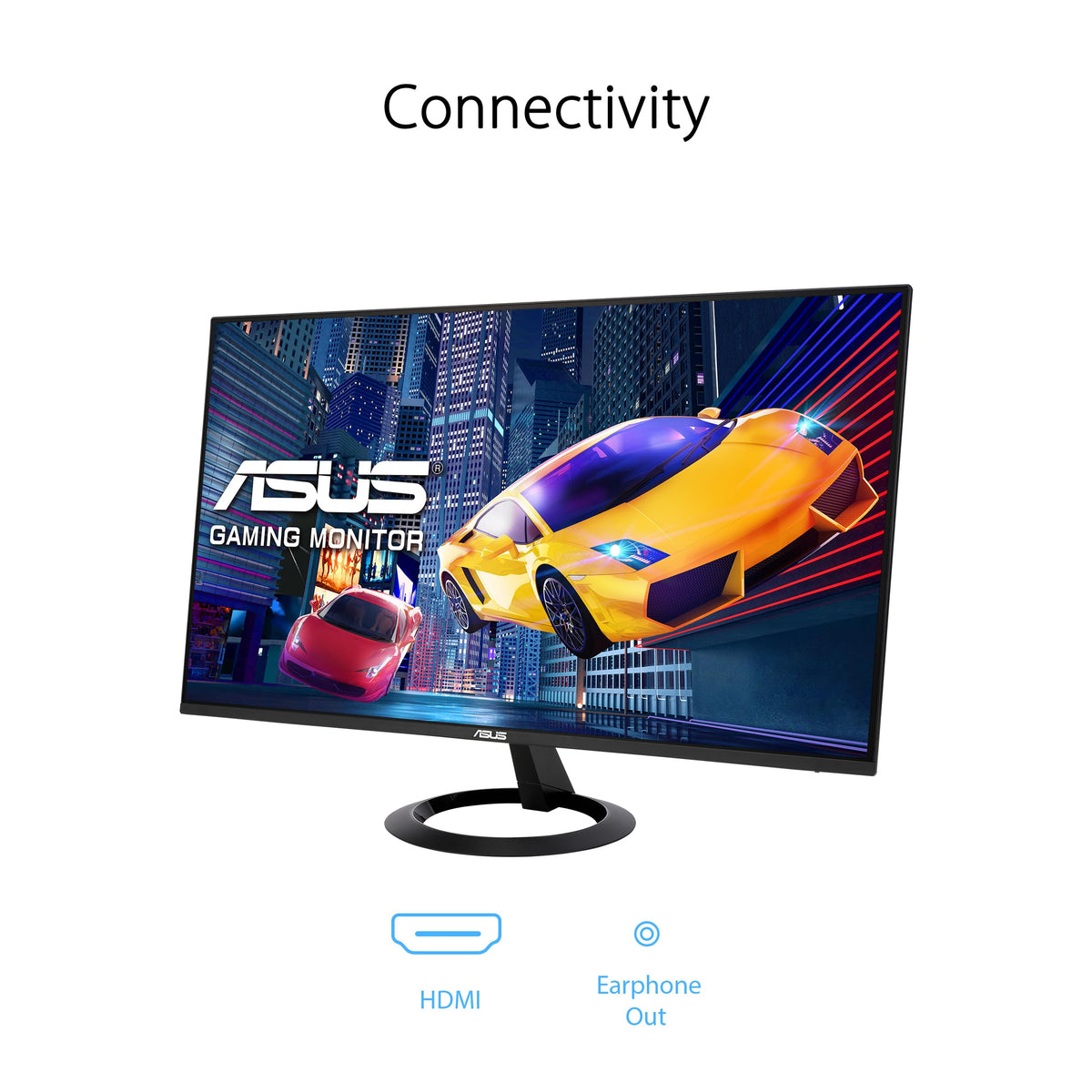 ASUS TUF VG279Q1A rear ports ease setup with DP and HDMI connections.