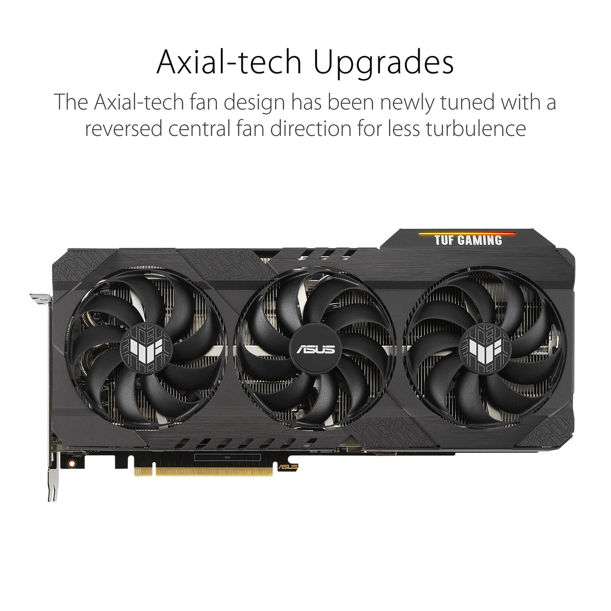 ASUS TUF RTX 3070 Ti OC side heat sink detail for efficient cooling