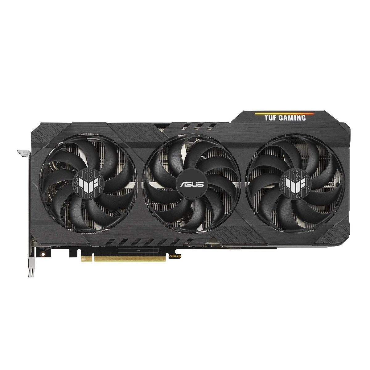 ASUS TUF RTX 3090 OC Edition cooling system with large heatsink and fans.
