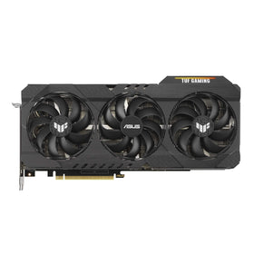 ASUS TUF RTX 3090 OC Edition cooling system with large heatsink and fans.