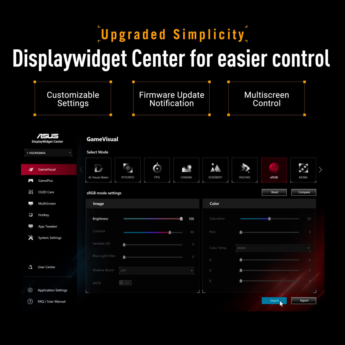 ASUS TUF VG249QM5A ELMB Sync technology for crisp images